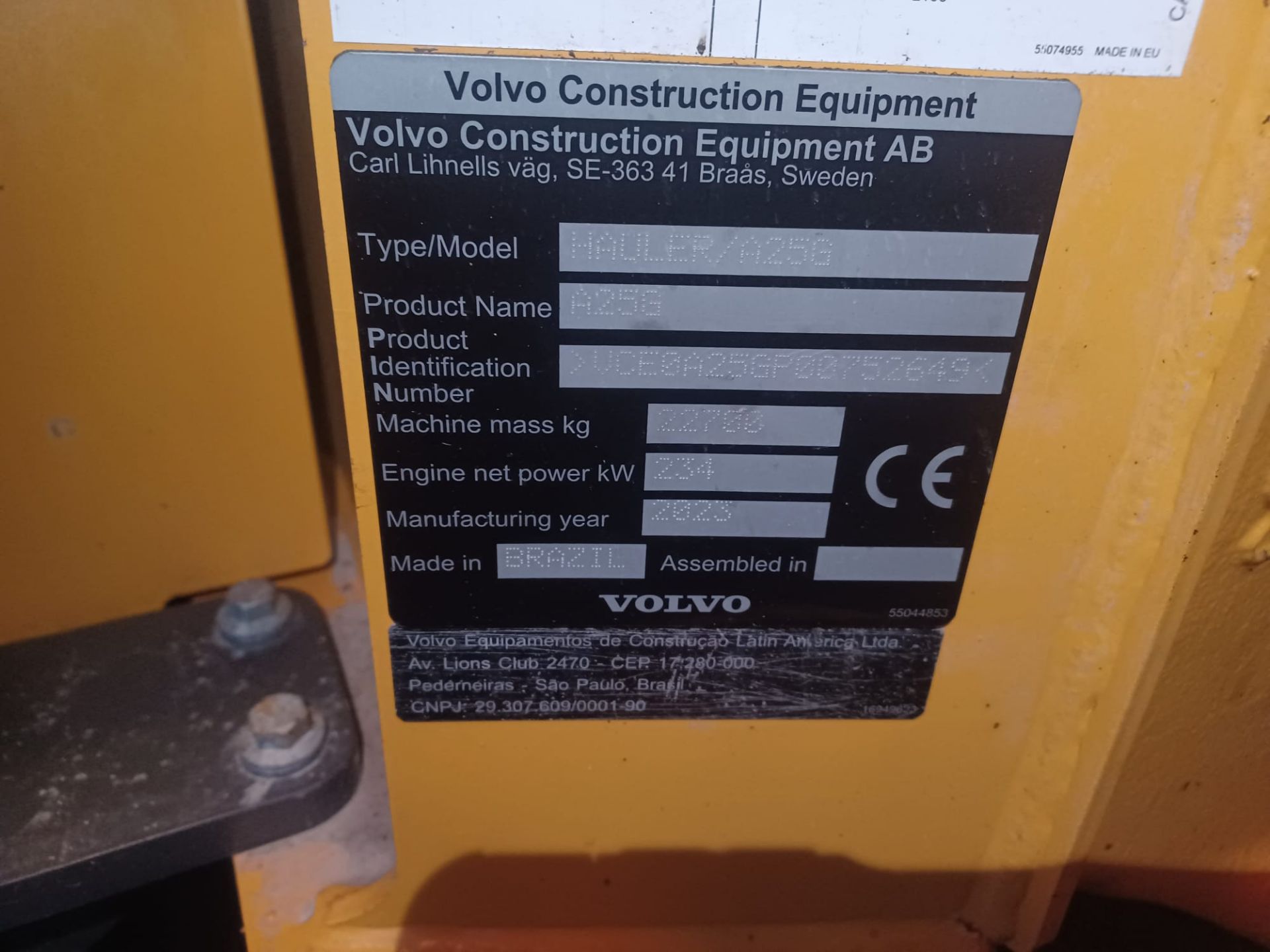 2023, VOLVO A25G (3,049 hours) Articulated Hauler - Full Volvo Service History - Image 42 of 46