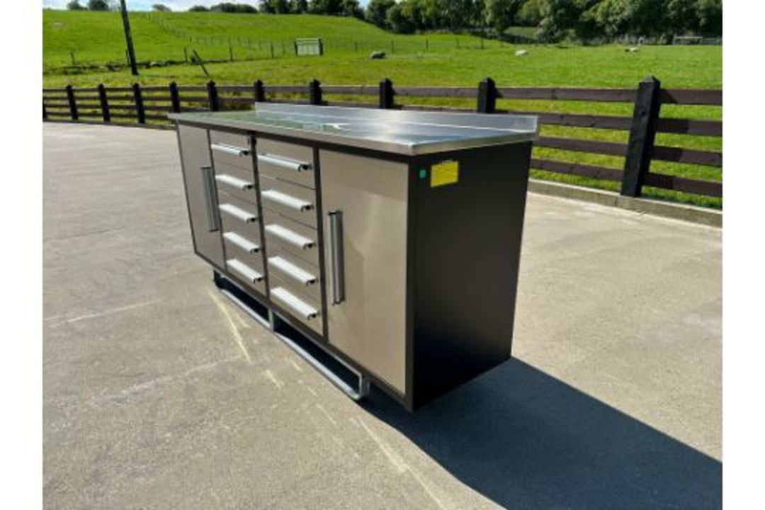 Steelman 7 Foot Storage Cabinets With Workbench - Image 5 of 8