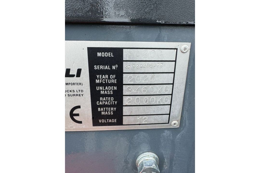 2020 Heli 2 Tonne LPG Gas Forklift Truck, AMAZING LOW 737 HOURS From New!! - Image 5 of 5