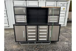 7 Foot Garage Storage Cabinet With Workbench