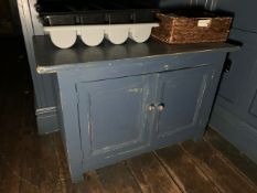 Rustic Blue Wooden Cupboard, No Reserve