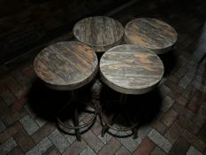 4 Steel Frame Wood Top Stools, No Reserve