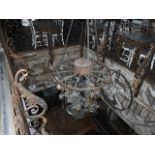 Large Rustic Steel Chandelier, No Reserve