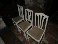 Wooden Leg Steel Top Table With 4 Chairs, No Reserve