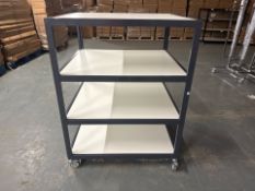 Pair Of 4 x Shelf Metal Framed Tables - No Reserve