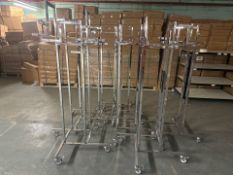 6 x 160cm Chrome Mobile Merchandising Rails