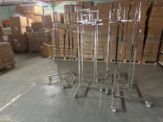 4 x 160cm Chrome Mobile Merchandising Rails