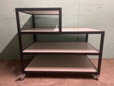 4 x Flatpacked Asymetrical Steel Framed Shelving Unit On Wheels - Brand New, Boxed