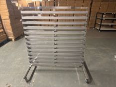 3 x Chrome PC8 Mobile Latted Merchandise Stands With RSBS Attached - No Reserve