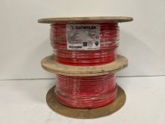 2 x Rolls Of 100m Standard Red Wire - No Reserve