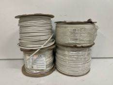4 x Rolls Of Assorted White Electrical Wire