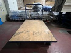 Blue Wooden Based Warehouse Trolley