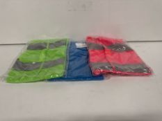 Assorted Coloured Hi Viz Vest x 24 - No Reserve
