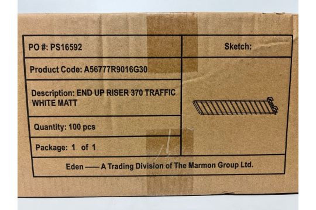 500 x Eden End Up Riser 370mm, 5 Boxes of 100, Traffic White - Brand New, Boxed - Image 4 of 4