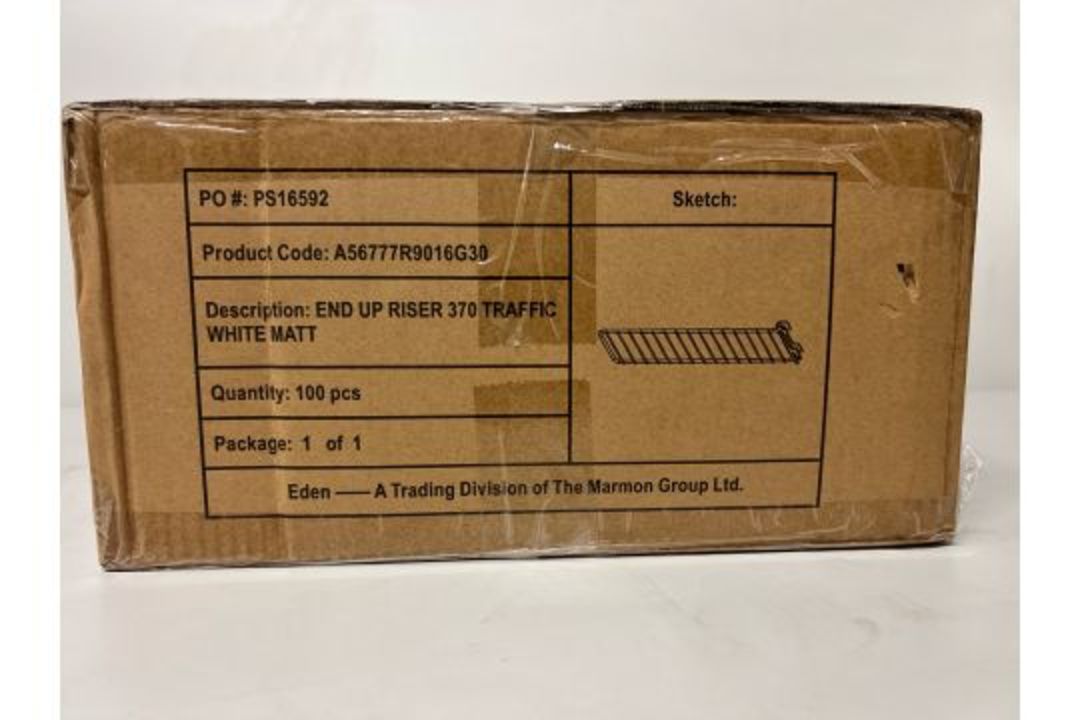 500 x Eden End Up Riser 370mm, 5 Boxes of 100, Traffic White - Brand New, Boxed - Image 3 of 4