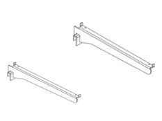 White Wooden Shelf Bracket On Rail - Left & Right Pair