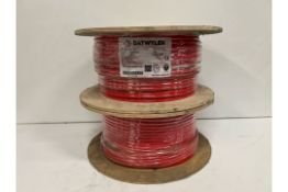 2 x Rolls Of 100m Standard Red Wire - No Reserve