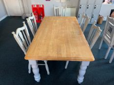 Wooden Oak Top Grey Legged Dining Table And Chair- NO RESERVE