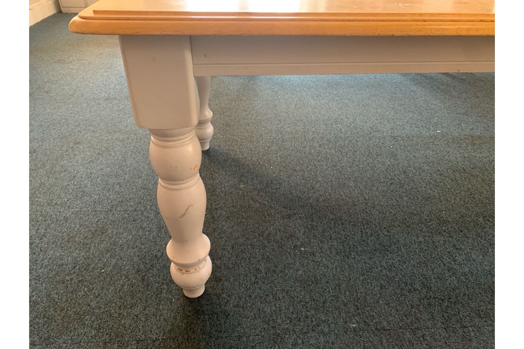 Wooden Oak Top Grey Legged Dining Table And Chair- NO RESERVE - Image 3 of 11