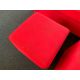 Red Felt Two Seater Sofa With 2 x Foot Stools.- NO RESERVE - Image 3 of 9
