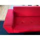 Red Felt Two Seater Sofa With 2 x Foot Stools.- NO RESERVE - Image 7 of 9
