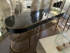 Black Oval Casino Style Table Gold Trim - NO RESERVE