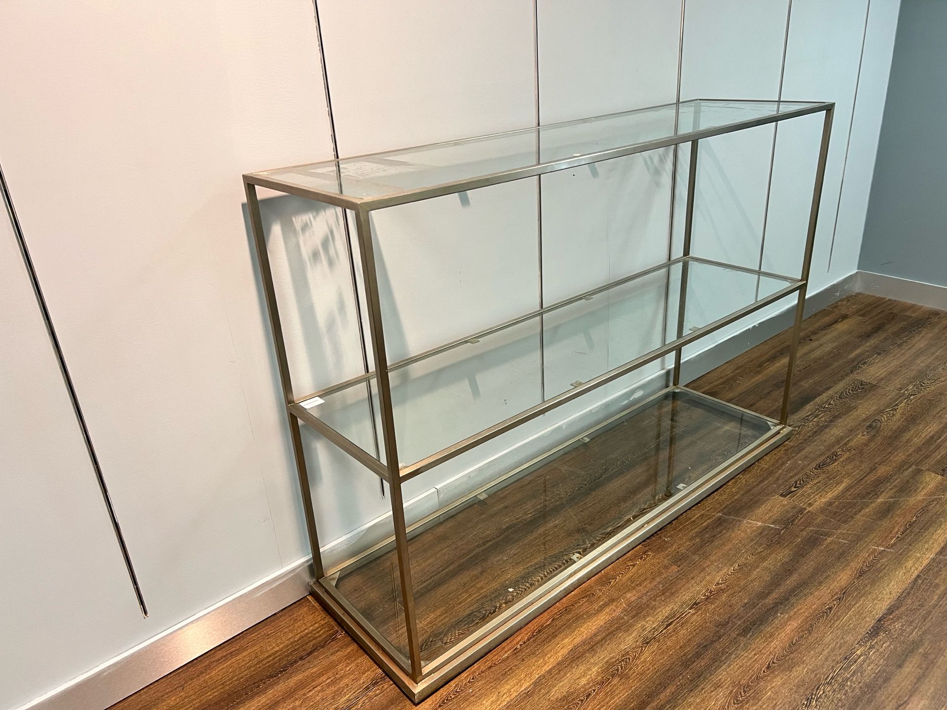 Brushed Metal & Glass Display Shelving Unit - NO RESERVE - Image 2 of 4