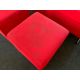 Red Felt Two Seater Sofa With 2 x Foot Stools.- NO RESERVE - Image 2 of 9