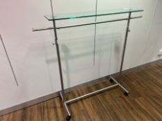 Adjustable Glass Topped Hanging Rail- NO RESERVE