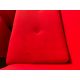 Red Felt Two Seater Sofa With 2 x Foot Stools.- NO RESERVE - Image 6 of 9