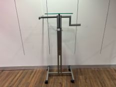 Adjustable Glass Topped Clothing Display Rack - NO RESERVE