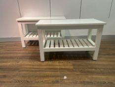 2 x White Display Tables - NO RESERVE
