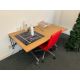 Wheeled Rectangular Straight Desk & Red Felt Wheeled Office Chair- NO RESERVE - Image 1 of 12