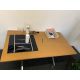 Wheeled Rectangular Straight Desk & Red Felt Wheeled Office Chair- NO RESERVE - Image 8 of 12