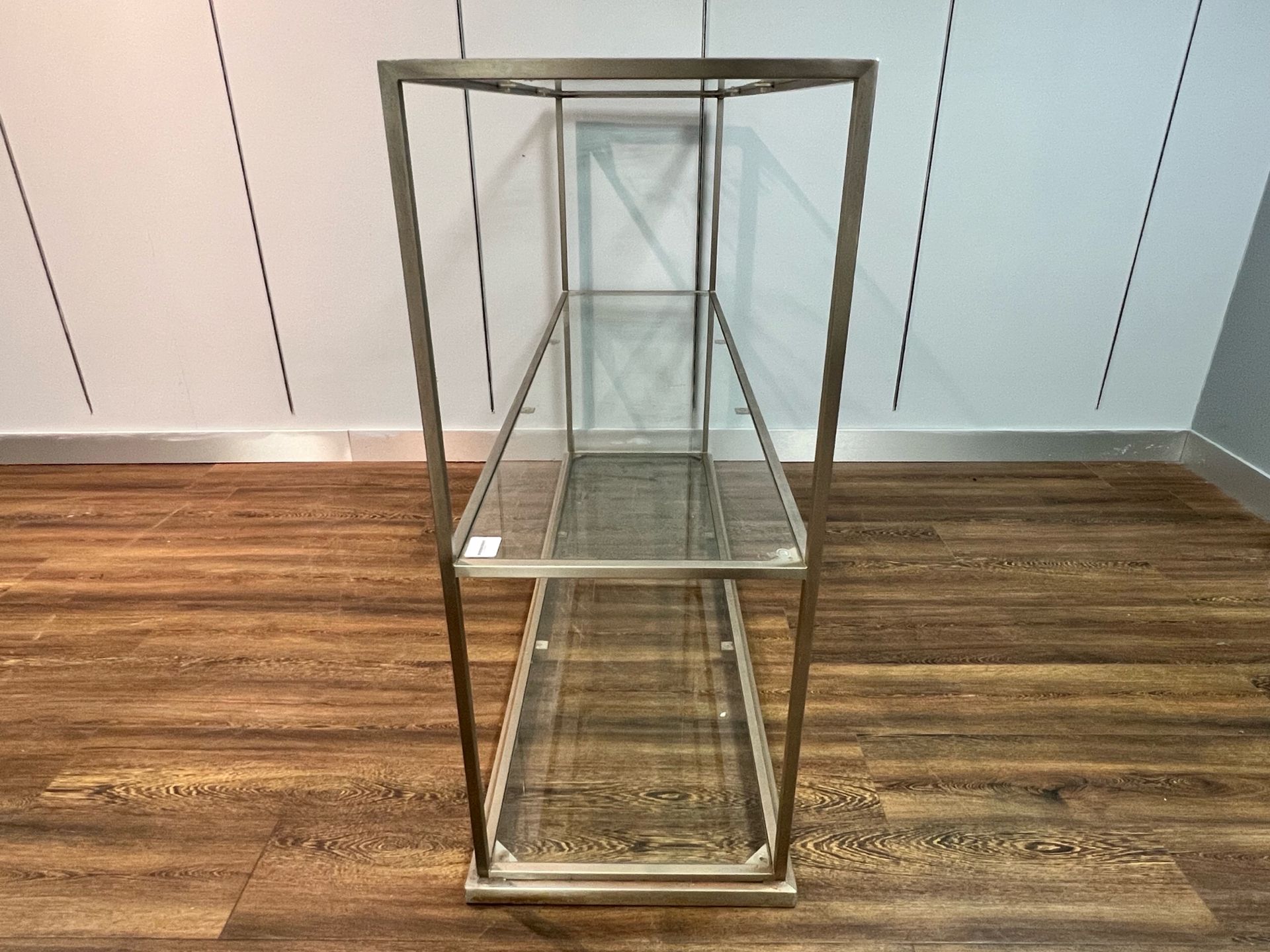Brushed Metal & Glass Display Shelving Unit - NO RESERVE - Image 3 of 4
