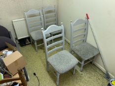 x4 Wooden Grey Patterned Chairs - NO RESERVE
