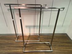 x2 Brushed Metal Clothing Racks- NO RESERVE
