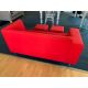 Red Felt Two Seater Sofa With 2 x Foot Stools.- NO RESERVE - Image 5 of 9