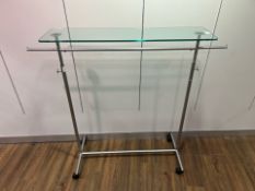Adjustable Glass Topped Hanging Rail - NO RESERVE