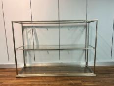 Brushed Metal & Glass Display Shelving Unit - NO RESERVE
