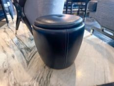 Bespoke Ben Whistler Navy Leather Stool, Commissioned by Robert Angell Designed for The Berkeley