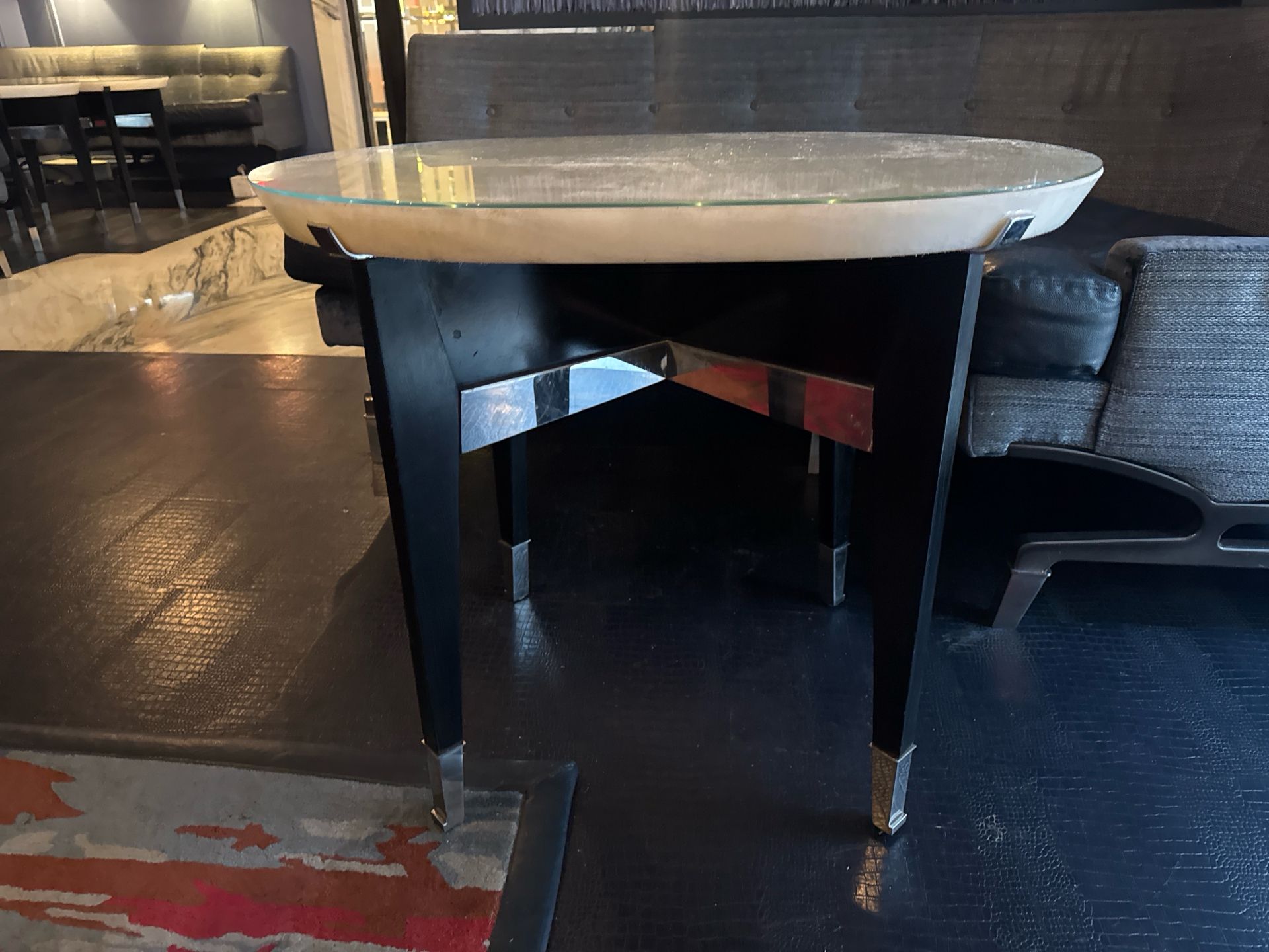 Bespoke Ben Whistler Oval Marble Table, Commissioned by Robert Angell Design for The Berkeley - Image 4 of 5