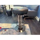 Bespoke Ben Whistler Navy Leather Stool, Commissioned by Robert Angell Design, The Berkeley Blue Bar