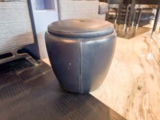 Bespoke Ben Whistler Navy Leather Stool, Commissioned by Robert Angell Designed for The Berkeley