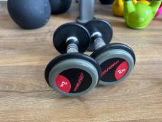 2kg Life Fitness Dumbbell Pair