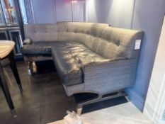 Iconic Navy Leather 3 Seat Corner Sofa, Commissioned by Robert Angell Design for The Berkeley