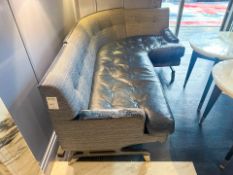 Iconic Navy Leather 3 Seat Corner Sofa, Commissioned by Robert Angell Design for The Berkeley