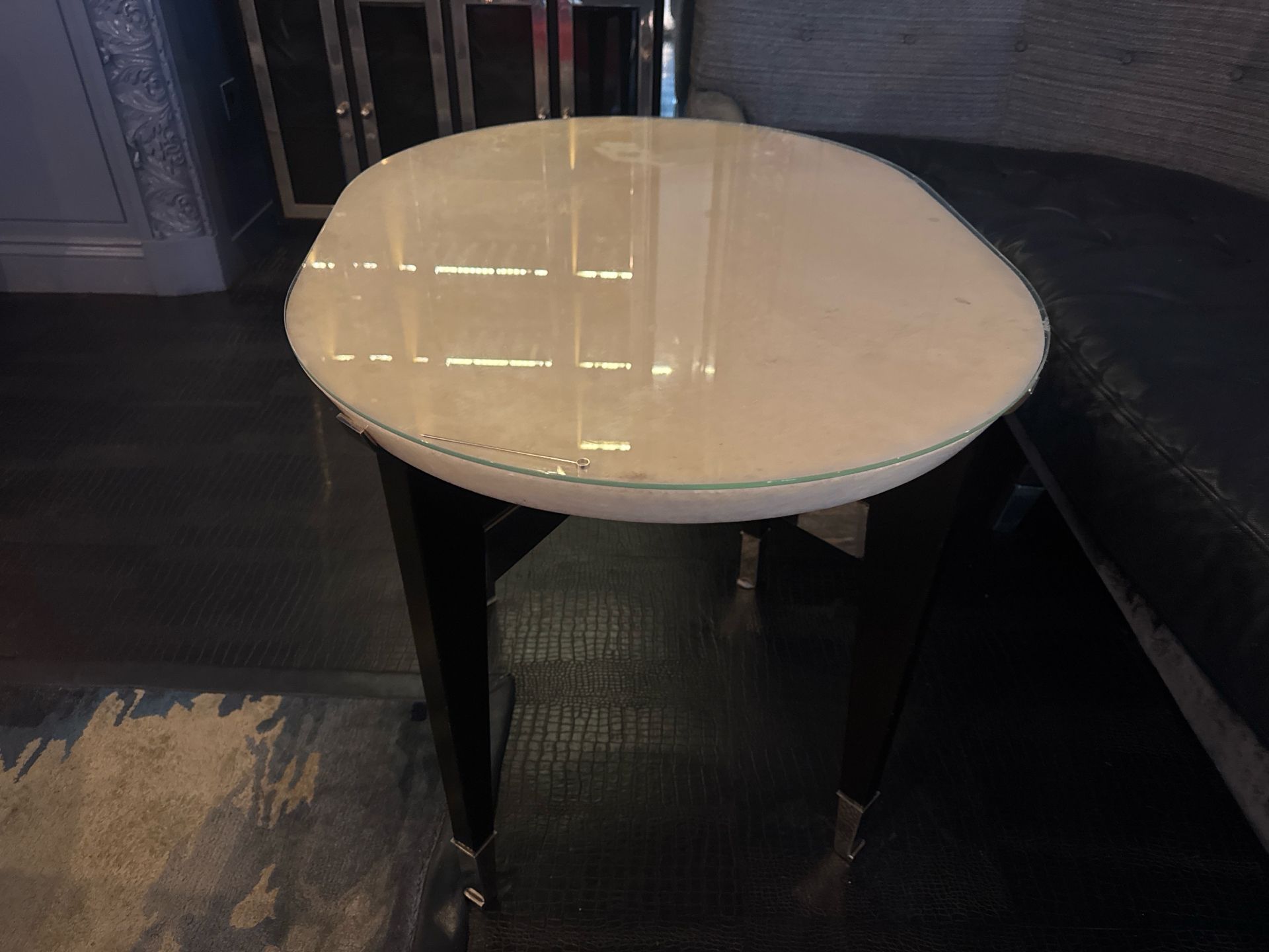 Bespoke Ben Whistler Oval Marble Top Table, Commissioned by Robert Angell Design for The Berkeley - Image 3 of 8