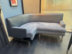 Iconic Navy Back Leather Corner Sofa, Commissioned by Robert Angell Design for The Berkeley Blue Bar