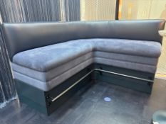 Iconic Ben Whistler Navy Leather Corner Banquette Seat, Commissioned by Robert Angell